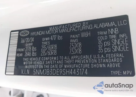 2025 Hyundai Tucson Sel из США, поврежденный, VIN 5NMJB3DE9SH443174